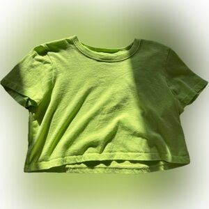 Urban Outfitters Neon Green Crop Tee NWOT